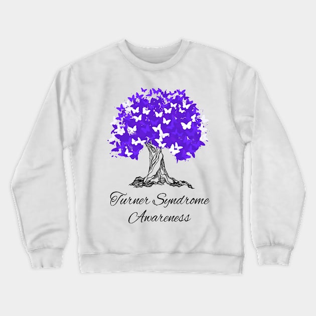 Turner Syndrome Awareness Butterfly Support Crewneck Sweatshirt by MerchAndrey